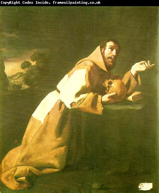 Francisco de Zurbaran francis kneeling